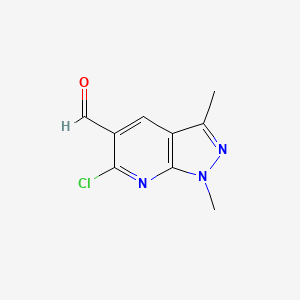 molecular formula C9H8ClN3O B1602684 6-chloro-1,3-dimethyl-1H-pyrazolo[3,4-b]pyridine-5-carbaldehyde CAS No. 898911-34-7