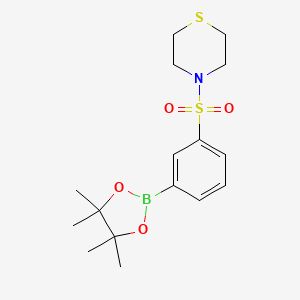 molecular formula C16H24BNO4S2 B1602706 4-[3-(4,4,5,5-Tetramethyl-[1,3,2]dioxaborolan-2-YL)-benzenesulfonyl]-thiomorpholine CAS No. 864754-37-0