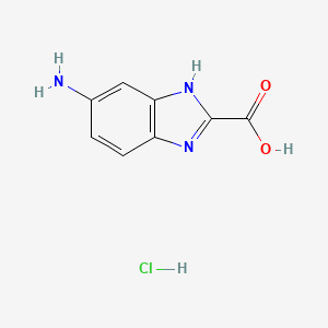 molecular formula C8H8ClN3O2 B1602713 5-Amino-1H-benzo[d]imidazole-2-carboxylic acid hydrochloride CAS No. 372953-13-4