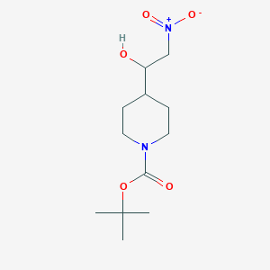 molecular formula C12H22N2O5 B1602738 Tert-butyl 4-(1-hydroxy-2-nitroethyl)piperidine-1-carboxylate CAS No. 301221-56-7