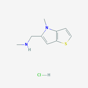 molecular formula C9H13ClN2S B1602745 N-methyl-N-[(4-methyl-4H-thieno[3,2-b]pyrrol-5-yl)methyl]amine hydrochloride CAS No. 335033-68-6