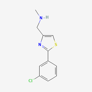 molecular formula C11H11ClN2S B1602798 1-[2-(3-chlorophenyl)-1,3-thiazol-4-yl]-N-methylmethanamine CAS No. 864068-99-5