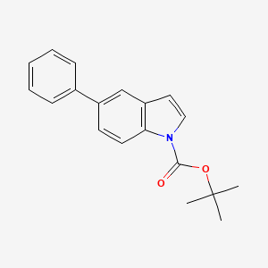 molecular formula C19H19NO2 B1602869 叔丁基-5-苯基-1H-吲哚-1-甲酸乙酯 CAS No. 361457-96-7