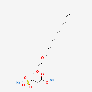 molecular formula C18H36O7S B1602906 Poly(oxy-1,2-ethanediyl), alpha-(3-carboxy-1-oxosulfopropyl)-omega-hydroxy-, C10-16-alkyl ethers, disodium salts CAS No. 68815-56-5