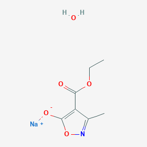 molecular formula C7H10NNaO5 B1602922 Sodium;4-ethoxycarbonyl-3-methyl-1,2-oxazol-5-olate;hydrate CAS No. 207291-72-3
