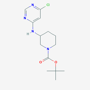 molecular formula C14H21ClN4O2 B1602938 3-(6-Chloro-pyrimidin-4-ylamino)-piperidine-1-carboxylic acid tert-butyl ester CAS No. 939986-77-3