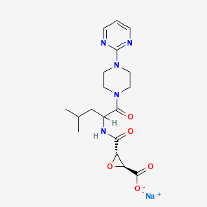 molecular formula C18H24N5NaO5 B1602973 Sodium;(2S,3S)-3-[[4-methyl-1-oxo-1-(4-pyrimidin-2-ylpiperazin-1-yl)pentan-2-yl]carbamoyl]oxirane-2-carboxylate CAS No. 84518-86-5