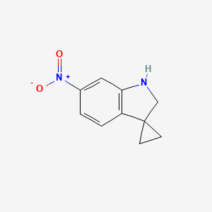 molecular formula C10H10N2O2 B1602980 6'-Nitro-1',2'-dihydrospiro[cyclopropane-1,3'-indole] CAS No. 618446-19-8