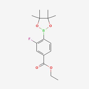 molecular formula C15H20BFO4 B1603009 Ethyl 3-fluoro-4-(4,4,5,5-tetramethyl-1,3,2-dioxaborolan-2-yl)benzoate CAS No. 851334-92-4