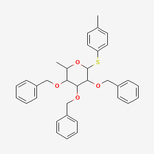 B1603038 2-Methyl-6-(4-methylphenyl)sulfanyl-3,4,5-tris(phenylmethoxy)oxane CAS No. 807361-40-6