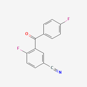 molecular formula C14H7F2NO B1603052 4-Fluoro-3-(4-fluorobenzoyl)benzonitrile CAS No. 395100-11-5