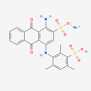 molecular formula C23H19N2NaO8S2 B1603083 2-Anthracenesulfonic acid, 1-amino-9,10-dihydro-9,10-dioxo-4-((2,4,6-trimethyl-3-sulfophenyl)amino)-, monosodium salt CAS No. 82944-37-4