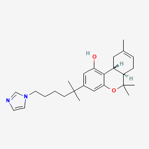 molecular formula C26H36N2O2 B1603135 (6aR,10aR)-3-(6-imidazol-1-yl-2-methylhexan-2-yl)-6,6,9-trimethyl-6a,7,10,10a-tetrahydrobenzo[c]chromen-1-ol CAS No. 874745-42-3