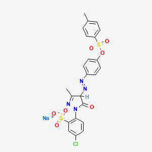 molecular formula C23H18ClN4NaO7S2 B1603137 sodium 5-chloro-2-[5-hydroxy-3-methyl-4-({4-[(4-methylbenzene-1-sulfonyl)oxy]phenyl}diazenyl)-1H-pyrazol-1-yl]benzene-1-sulfonate CAS No. 6372-96-9