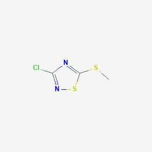 molecular formula C3H3ClN2S2 B160315 3-Chloro-5-methylthio-1,2,4-thiadiazole CAS No. 10191-90-9