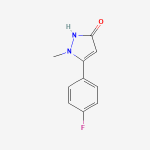 molecular formula C10H9FN2O B1603222 5-(4-Fluoro-phenyl)-1-methyl-1,2-dihydropyrazol-3-one CAS No. 623577-33-3