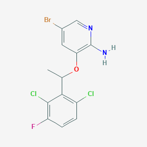 molecular formula C13H10BrCl2FN2O B1603249 5-溴-3-(1-(2,6-二氯-3-氟苯基)乙氧基)吡啶-2-胺 CAS No. 756503-69-2