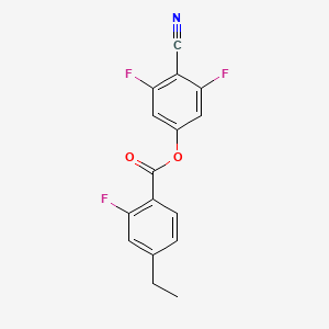 molecular formula C16H10F3NO2 B1603251 4-Ethyl-2-fluorobenzoic acid 4-cyano-3,5-difluorophenyl ester CAS No. 344749-29-7