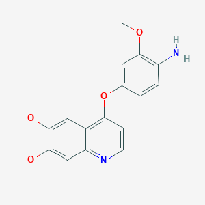 molecular formula C18H18N2O4 B1603258 4-((6,7-二甲氧基喹啉-4-基)氧基)-2-甲氧基苯胺 CAS No. 228559-85-1