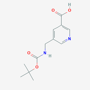molecular formula C12H16N2O4 B1603269 5-(((叔丁氧羰基)氨基)甲基)烟酸 CAS No. 473924-59-3
