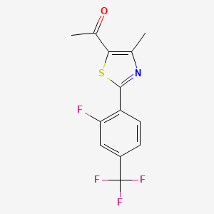 molecular formula C13H9F4NOS B1603273 1-(2-(2-Fluoro-4-(trifluoromethyl)phenyl)-4-methylthiazol-5-YL)ethanone CAS No. 447406-74-8