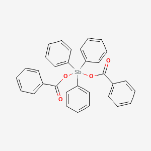 molecular formula C32H25O4S B1603304 Bis(benzoyloxy)(triphenyl)-lambda~5~-stibane CAS No. 57997-56-5