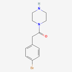 molecular formula C12H15BrN2O B1603309 4-(Piperazinocarbonylmethyl)-1-bromobenzene CAS No. 954582-52-6