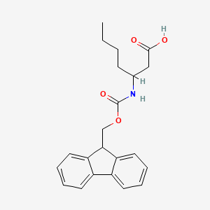 molecular formula C22H25NO4 B1603313 3-((((9H-Fluoren-9-yl)methoxy)carbonyl)amino)heptanoic acid CAS No. 683219-85-4