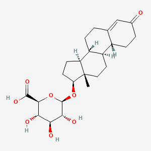 B1603326 (17beta)-3-Oxoestr-4-en-17-yl beta-D-glucopyranosiduronic acid CAS No. 131749-24-1