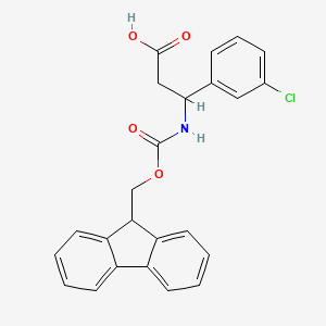 molecular formula C24H20ClNO4 B1603332 3-(3-Chloro-phenyl)-3-(9H-fluoren-9-ylmethoxycarbonylamino)-propionic acid CAS No. 284492-15-5