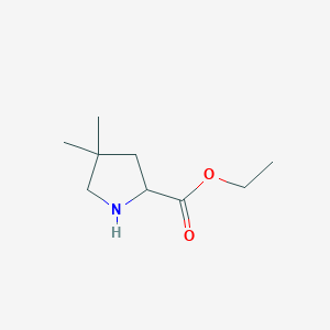 molecular formula C9H17NO2 B1603339 4,4-Dimethyl-pyrrolidine-2-carboxylic acid ethyl ester CAS No. 125781-45-5