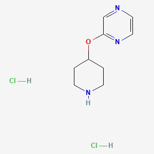 molecular formula C9H15Cl2N3O B1603343 2-(Piperidin-4-yloxy)pyrazine dihydrochloride CAS No. 950649-21-5