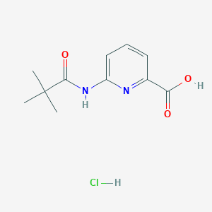 molecular formula C11H15ClN2O3 B1603346 6-(2,2-Dimethyl-propionylamino)-pyridine-2-carboxylic acid hydrochloride CAS No. 848243-27-6