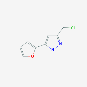 molecular formula C9H9ClN2O B1603428 3-(chloromethyl)-5-(2-furyl)-1-methyl-1H-pyrazole CAS No. 876316-48-2