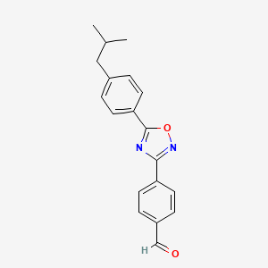 molecular formula C19H18N2O2 B1603485 4-[5-[4-(2-Methylpropyl)phenyl]-1,2,4-oxadiazol-3-YL]benzaldehyde CAS No. 635701-88-1