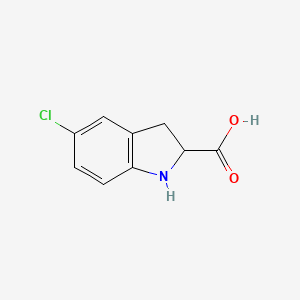 molecular formula C9H8ClNO2 B1603486 5-氯代吲哚啉-2-羧酸 CAS No. 10241-98-2