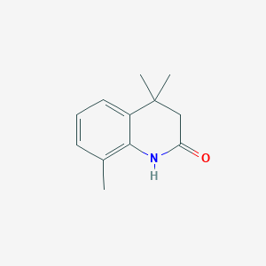 molecular formula C12H15NO B1603490 4,4,8-Trimethyl-3,4-dihydroquinolin-2(1H)-one CAS No. 120689-98-7