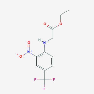 molecular formula C11H11F3N2O4 B1603562 Ethyl 2-((2-nitro-4-(trifluoromethyl)phenyl)amino)acetate CAS No. 735-40-0
