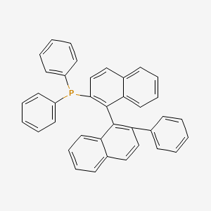 molecular formula C38H27P B1603580 Diphenyl-[1-(2-phenylnaphthalen-1-yl)naphthalen-2-yl]phosphane CAS No. 348617-10-7