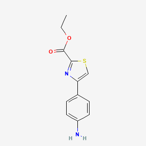 molecular formula C12H12N2O2S B1603585 Ethyl 4-(4-aminophenyl)thiazole-2-carboxylate CAS No. 491577-82-3