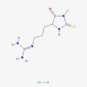molecular formula C8H16ClN5OS B1603639 2-[3-(1-Methyl-5-oxo-2-sulfanylideneimidazolidin-4-yl)propyl]guanidine;hydrochloride CAS No. 3119-96-8