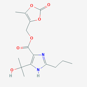 molecular formula C15H20N2O6 B1603640 (5-Methyl-2-oxo-1,3-dioxol-4-yl)methyl 5-(2-hydroxypropan-2-yl)-2-propyl-1H-imidazole-4-carboxylate CAS No. 144978-05-2
