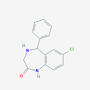 molecular formula C15H13ClN2O B160370 7-Chloro-1,3,4,5-tetrahydro-5-phenyl-2H-1,4-benzodiazepin-2-one CAS No. 1824-69-7