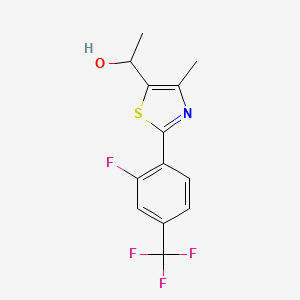 1-{2-[2-Fluoro-4-(trifluoromethyl)phenyl]-4-methyl-1,3-thiazol-5-yl}ethan-1-ol