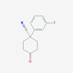 molecular formula C13H12FNO B1603769 1-(3-Fluorophenyl)-4-oxocyclohexanecarbonitrile CAS No. 577036-07-8