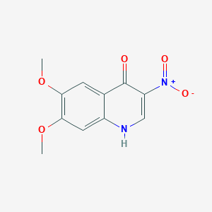 molecular formula C11H10N2O5 B1603869 6,7-Dimethoxy-4-hydroxy-3-nitroquinoline CAS No. 205448-44-8