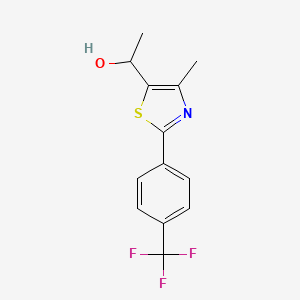 molecular formula C13H12F3NOS B1603870 1-[4-Methyl-2-(4-trifluoromethylphenyl)thiazol-5-yl]ethanol CAS No. 438577-62-9