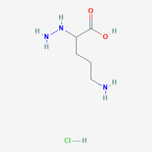 molecular formula C5H14ClN3O2 B1603909 5-Amino-2-hydrazinopentanoic acid hydrochloride CAS No. 60733-16-6