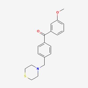 molecular formula C19H21NO2S B1603949 3-Methoxy-4'-thiomorpholinomethylbenzophenone CAS No. 898782-34-8