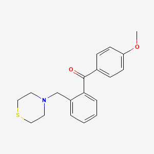molecular formula C19H21NO2S B1603952 4'-Methoxy-2-thiomorpholinomethyl benzophenone CAS No. 898781-52-7